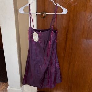 Altar’d State Silky Sheen Purple Slip Dress